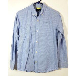 Gap Kids boys button down shirt size XL thin stripe elbow detail